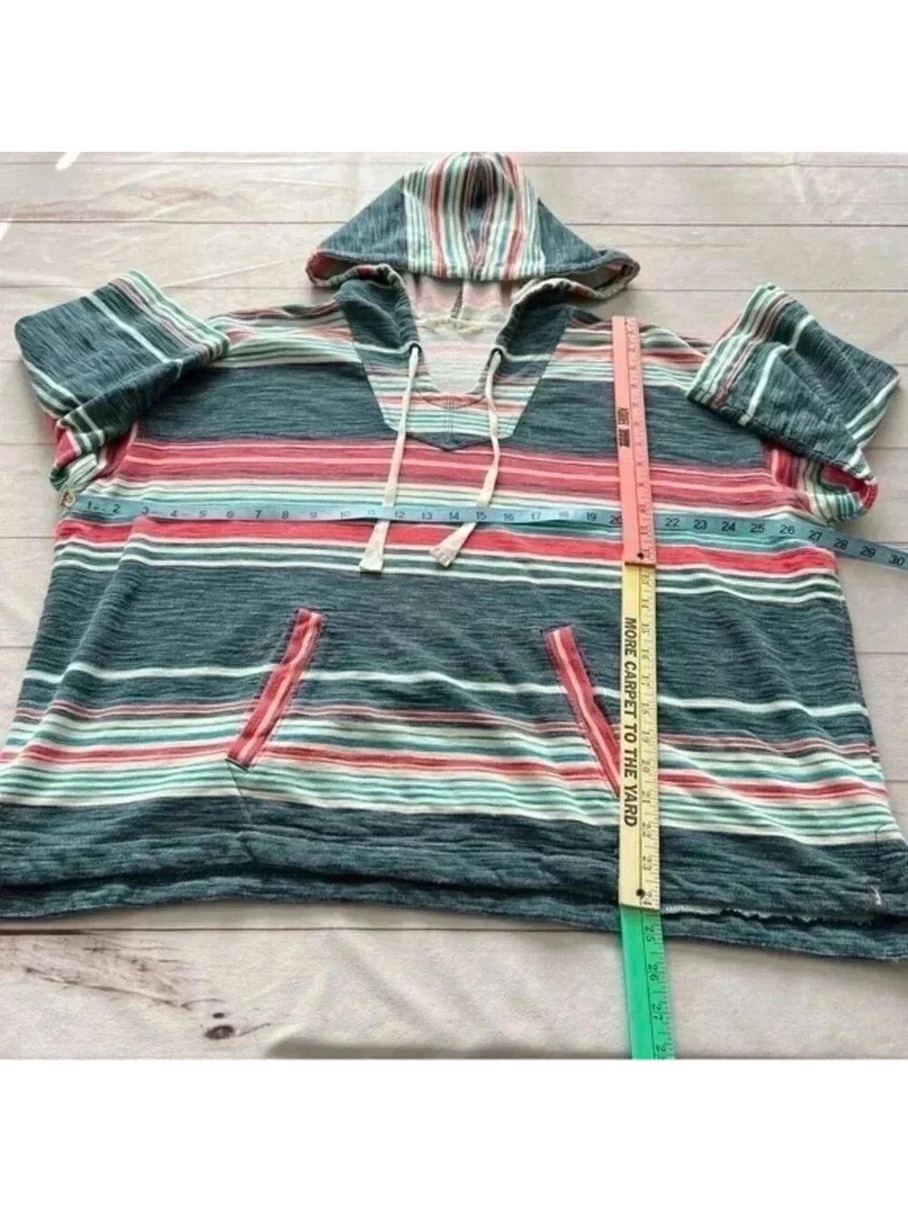 Woolrich Woman’s 100% organic cotton Quinn Eco Rich Harbor Stripe Poncho… - Picture 9 of 11